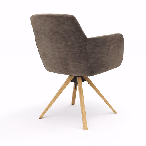 Armlehnstuhl Nashville - drehbar, Stoff, Dunkelbraun