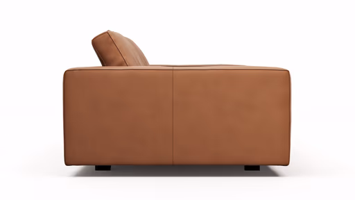 Sofa Aprino 1 - 3,5-Sitzer XL, Dickleder, Cognac, Armlehne Block breit