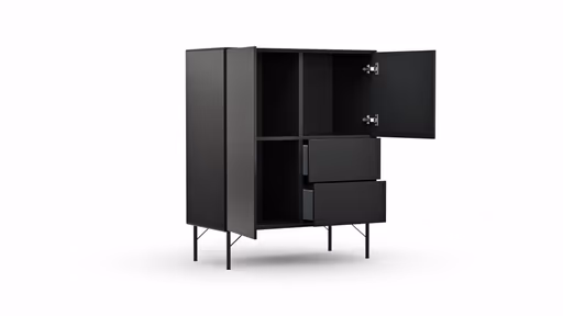 Highboard Edge - Lack, Schwarz