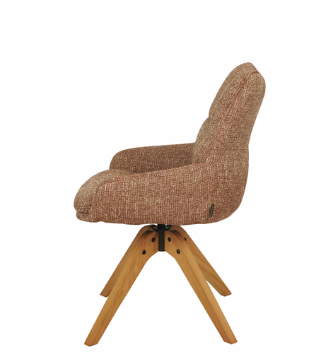 Armlehnstuhl MATTEA - drehbar, Stoff, Bordeaux