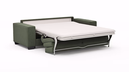 Sofa Nuoro - 3-Sitzer inkl. Schlaffunktion, Stoff, Olivgrün