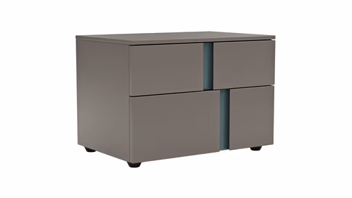 Nachttisch Loretto - Lack matt, Steingrau