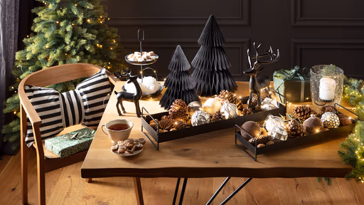 Deko-Kissen - LBH ca. 35x55x8 cm, Schwarz