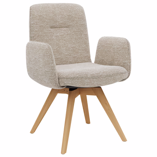 Armlehnstuhl Kamari - Stoff, Graubeige