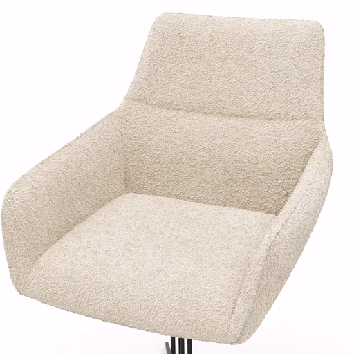 Armlehnstuhl Maluhia - drehbar, Stoff, Beige