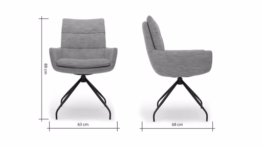 Armlehnstuhl Jukka - Stoff, Jade, Stativ, Schwarz, Drehbar