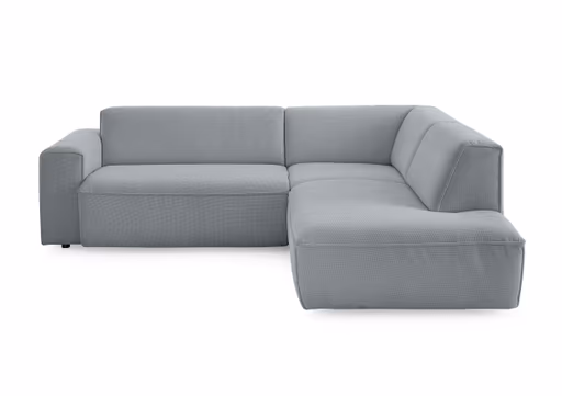 Ecksofa - 2-Sitzer mit Ecke rechts, Stoff, Eisblau