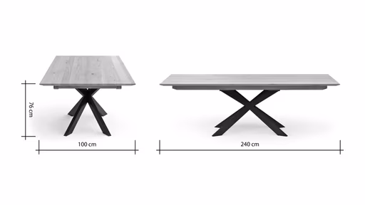 Esstisch Talara Lola - LB ca. 240x100cm, Wildeiche Bianco