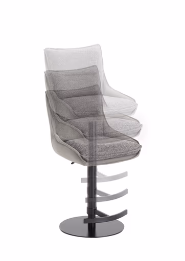 Barhocker MANDY - höhenverstellbar, Stoff, Graubeige