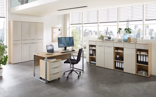 Büroregal - B ca. 40 cm, Riva Eiche Nachbildung, Kaschmir