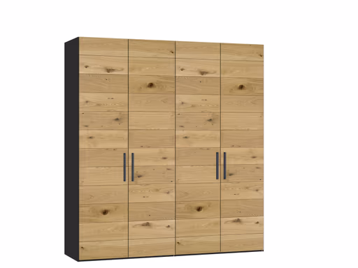 Drehtürenschrank JOIN IT- B ca. 202 cm., Schwarz, Eiche, Natur, Bretteroptik