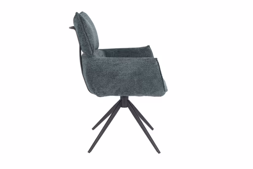 Armlehnstuhl MARGIT - drehbar, Stoff, Graublau