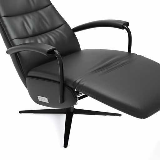 Relaxsessel Rafael - inkl. Relaxfunktion (motorisch), Leder, Schwarz