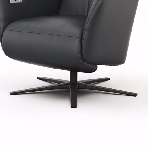 Sessel Noto Relax II - Rückenlehne und Fußteil verstellbar (motorisch), Leder, Schwarz