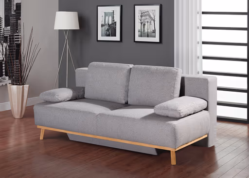 Querschläfer - Schlaffunktion mit Bettkasten, Stoff, Eisblau