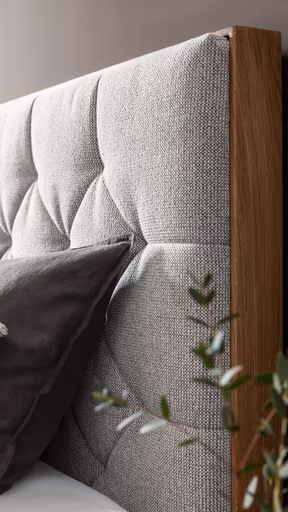 Boxspringbett Alpin Luxe - Liegefläche ca. 180x200 cm, Stoff, Graubeige