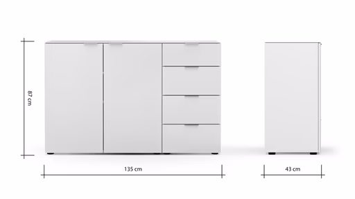 Kommode Colorado - BHT ca. 135x87x43 cm, Offwhite
