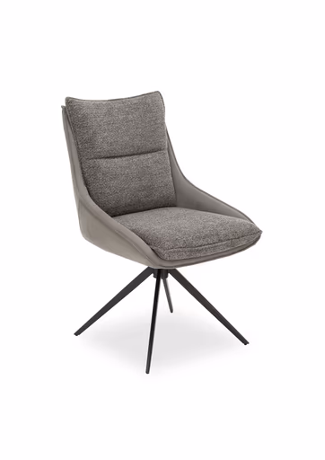 Stuhl MANDY - drehbar, Stoff, Graubeige