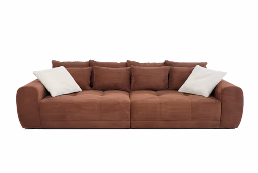 Megasofa JANNI - 3-Sitzer, Stoff, Rost