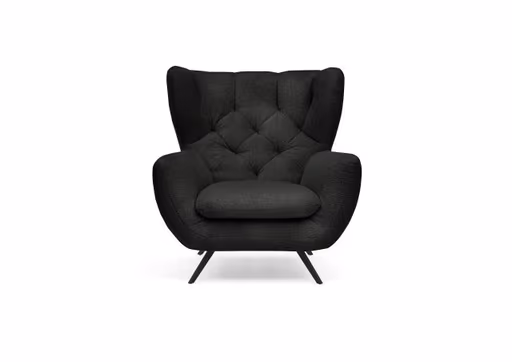 Sessel CHIRA - Stoff, Schwarz