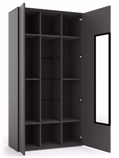 Vitrine Medio - Melamin, Schiefergrau