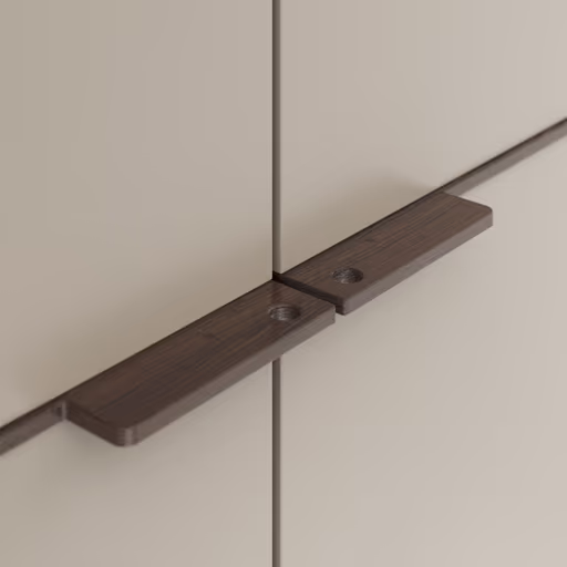 Drehtürenschrank Matera - BHT ca. 301x235x60 cm, Lack Matt, Muschelgrau, Griffe Coffee