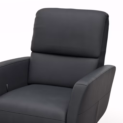 Drehsessel Lotta -Größe L, inkl. Relaxfunktion, Leder, Schwarz