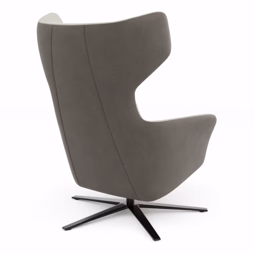 Drehsessel Houston Relax - Größe M, inkl. Relaxfunktion + Gasdruckfeder, Stoff, außen Taupe/innen Natur