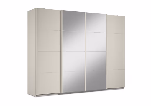 Schwebetürenschrank RIKK- B ca. 271 cm, Champagner, Spiegel