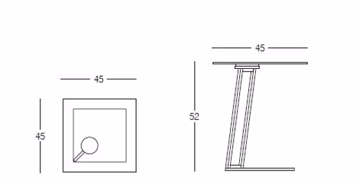 Beistelltisch Cena - LB ca. 45x45 cm, Keramik, Travertin