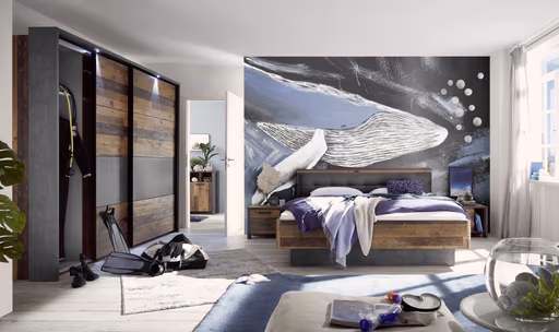 Nachtkommode FEA - Old Wood Vintage Dekor, Betonoptik Dunkelgrau