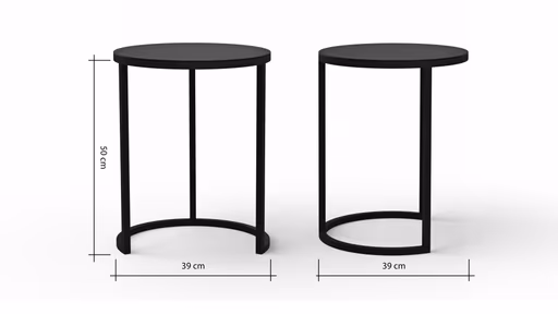 Beistelltisch Kai - LBH ca. 39x39x50 cm, Metall, Schwarz