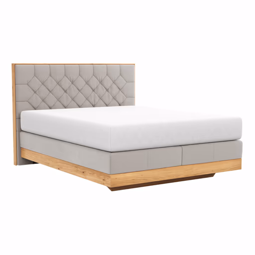 Boxspringbett Alpin Luxe - Liegefläche ca. 160x200 cm, Stoff, Graubeige