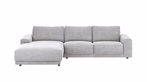 Ecksofa Balok - Longchair groß links mit 2,5-Sitzer, Stoff, Eisengrau