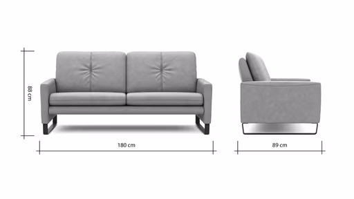 Sofa Tenero - 2,5-Sitzer, Stoff, Grau