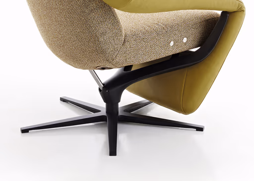 Sessel - Relaxfunktion motorisch, Stoff/Leder, Gelb/Grün