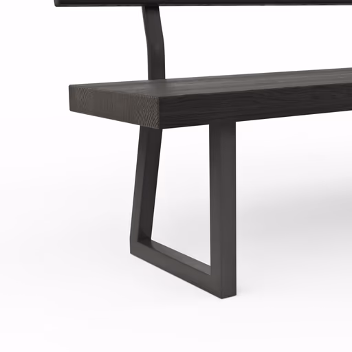 Holzbank Clifton - mit Rückenlehne, Breite ca. 200cm, Zerreiche massiv, smoked