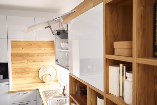 U-Küche 56.100 GL 9 519, Kristallgrau Lack Hochglanz