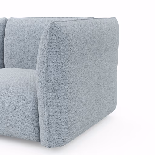 Ecksofa Motone - Ecke links mit 2,5-Sitzer, Stoff, Hellblau