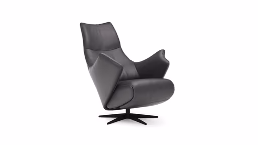 Relaxsessel Girona -  Relaxfunktion (motorisch), Leder, Schwarz