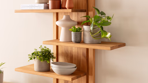 Wohnwand Farmingdale light - Eiche massiv, natur geölt