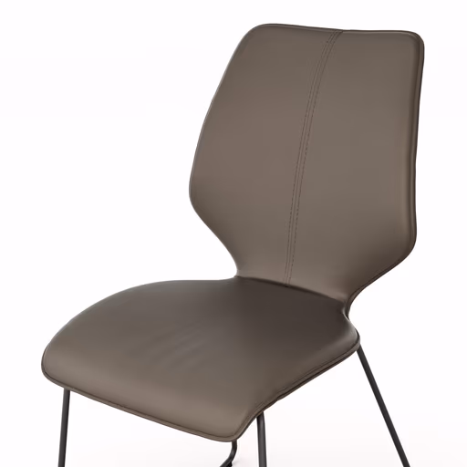 Stuhl Penthouse - Leder, Dunkelbraun, Kufen, Anthrazit