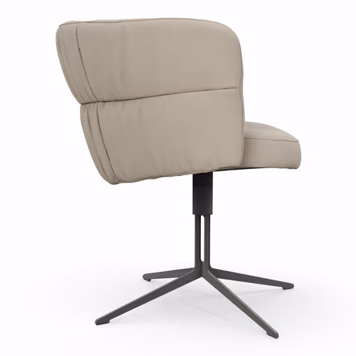 Armlehnstuhl Milana - drehbar, Leder, Offwhite