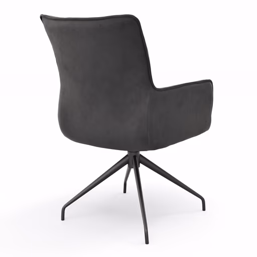 Armlehnstuhl Calyra - drehbar, Stoff, Anthrazit