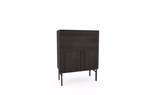 Highboard Edge -  Schwarz, Gebeizt