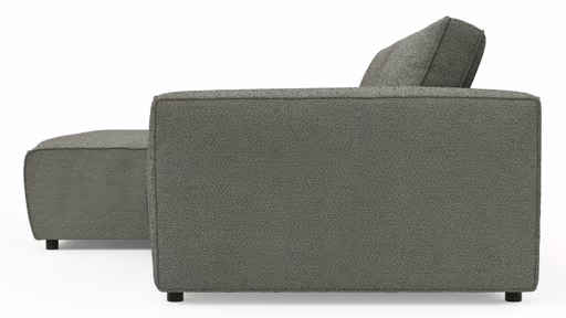 Ecksofa Lilaia - Chaise Longue XL mit 1,5-Sitzer XL rechts, Stoff, Olivgrün