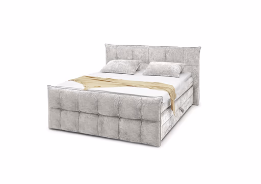 Boxspringbett- Liegefläche ca. 180x200 cm, Stoff, Creme