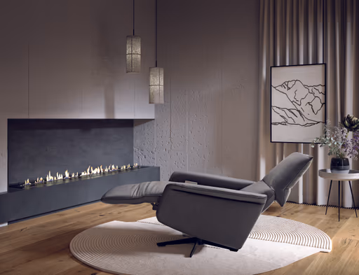 Sessel - Relaxfunktion motorisch, Leder, Hellbraun