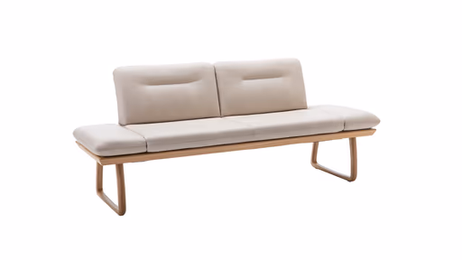 Bank Kamari - Breite ca. 208cm, Seitenteile verstellbar, Leder, Kitt