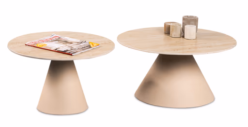 Couchtisch - 2er Set, Traventinoptik hell, Cremeweiß